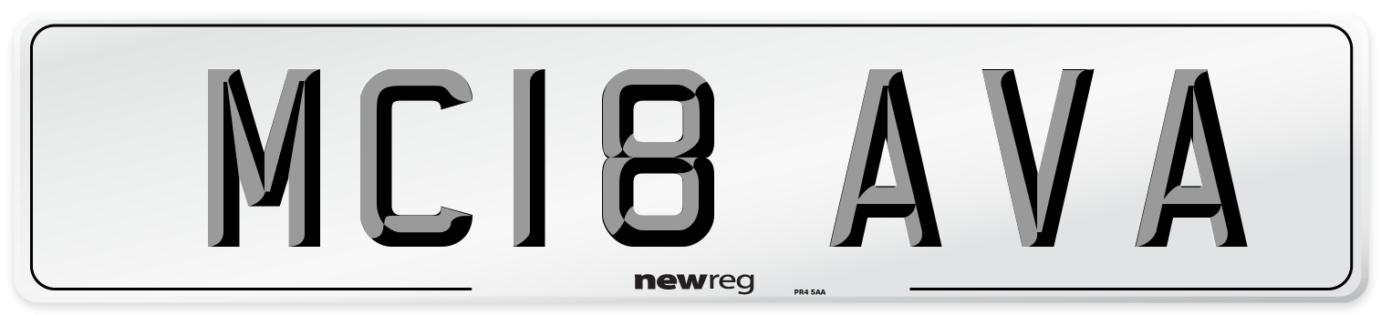 MC18 AVA Number Plate from New Reg